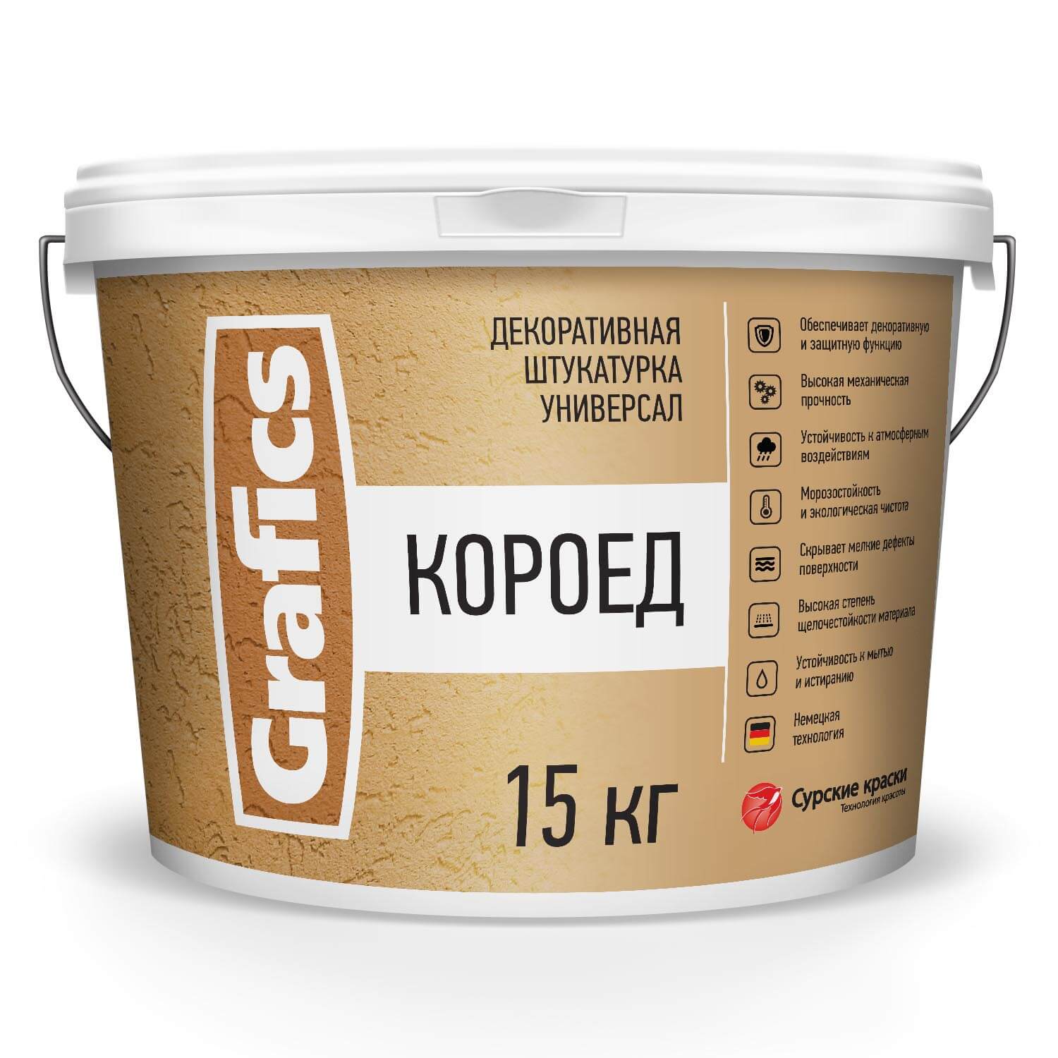 Купить ШК-У Штукатурка декоративная "Короед" Универсал-фракция 1,5-2,0 мм оптом ШК-У Штукатурка декоративная "Короед" Универсал-фракция 1,5-2,0 мм